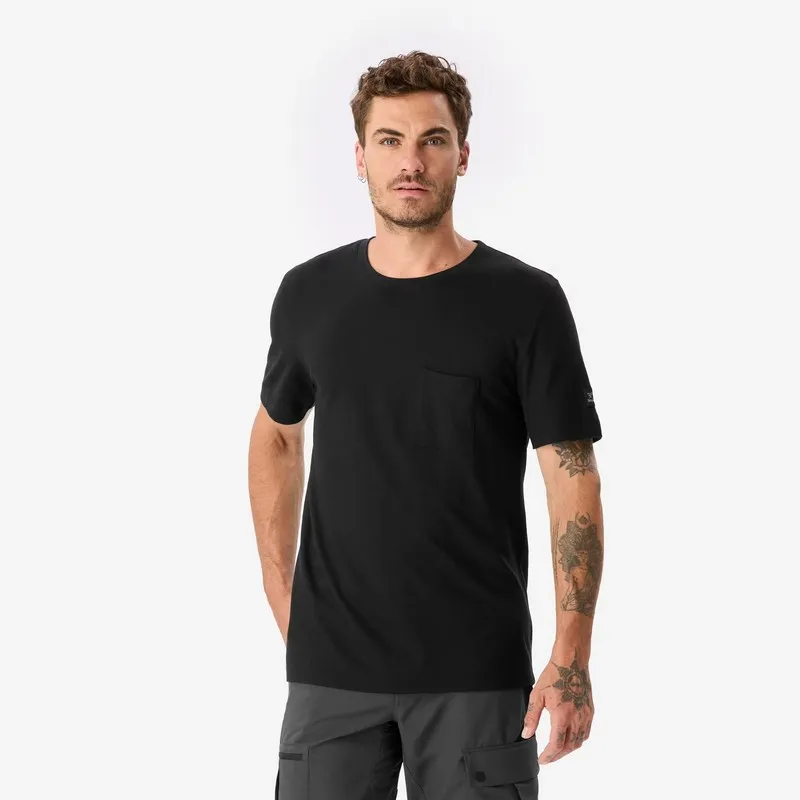 Camiseta de montaña y trekking manga corta lana merino Forclaz SIMOND
