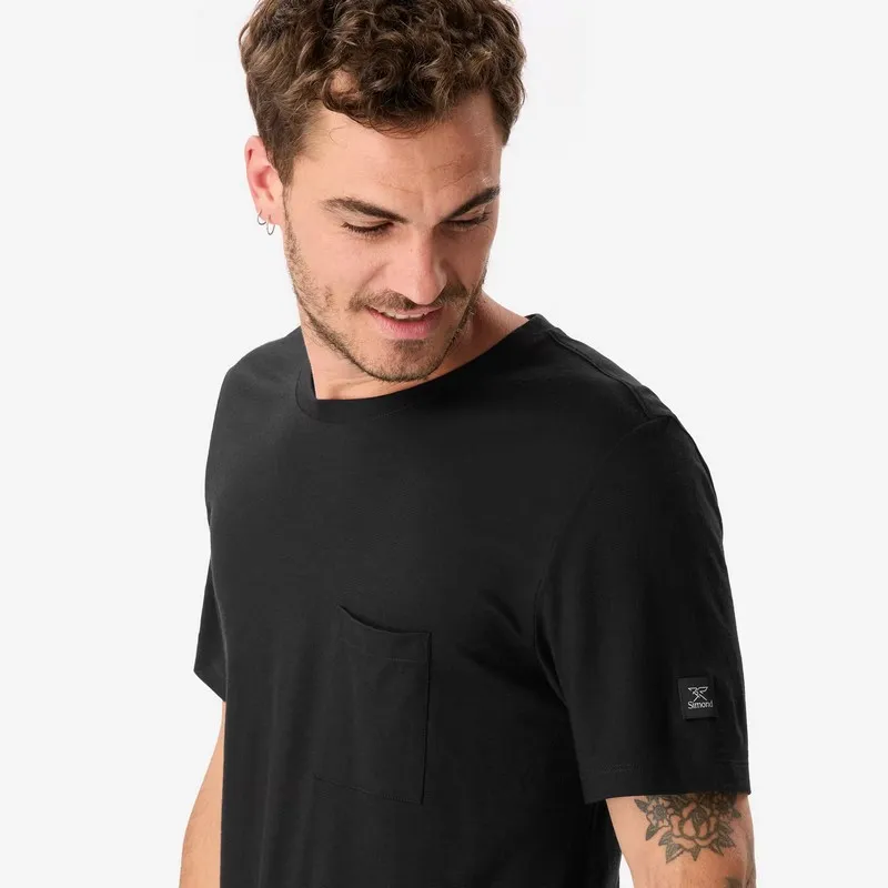 Camiseta de montaña y trekking manga corta lana merino Forclaz SIMOND4