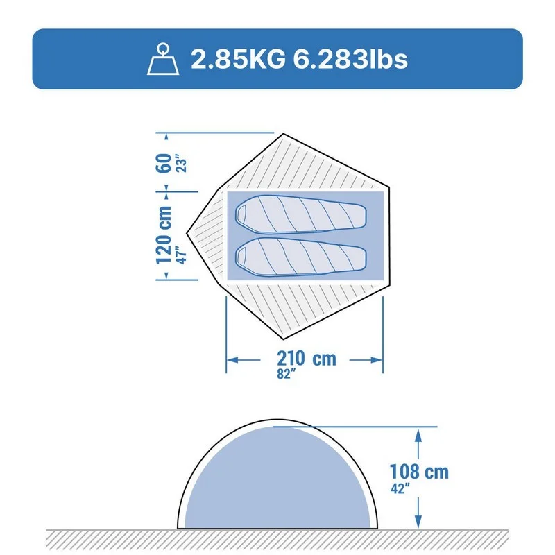 Carpa para acampar domo trekking 2 personas SIMOND MT500s