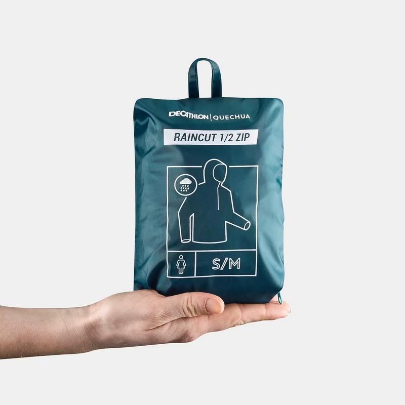 Chubasquero de trekking media cremallera Raincut QUECHUA2