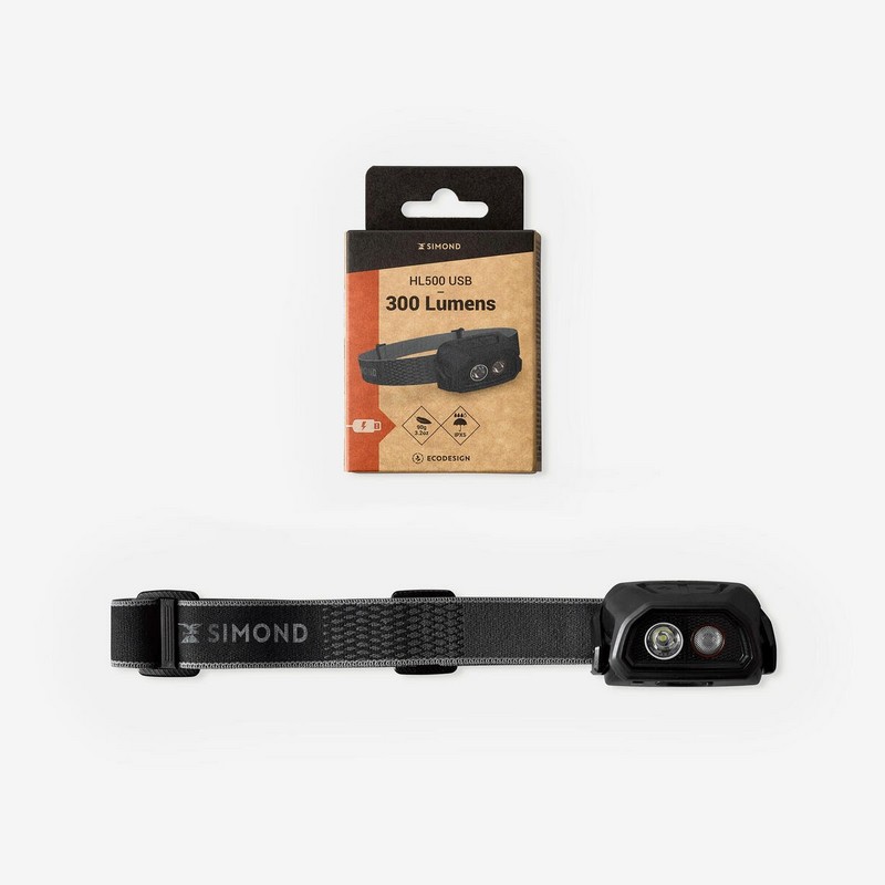 Linterna de cabeza frontal recargable 300 lúmenes Forclaz HL5002356