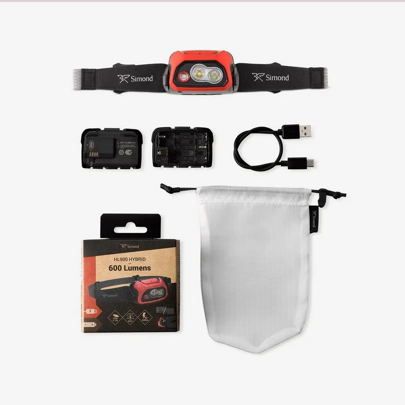 Linterna frontal trekking y montaña 600 lúmenes SIMOND HL90069