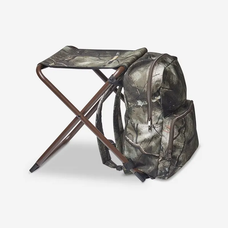 mochila de caza con asiento plegable mochila para excursiones al aire libre mochila Solognac 25L equipamiento de caza Solognac mochila silla de caza mochila de caza 25 litros